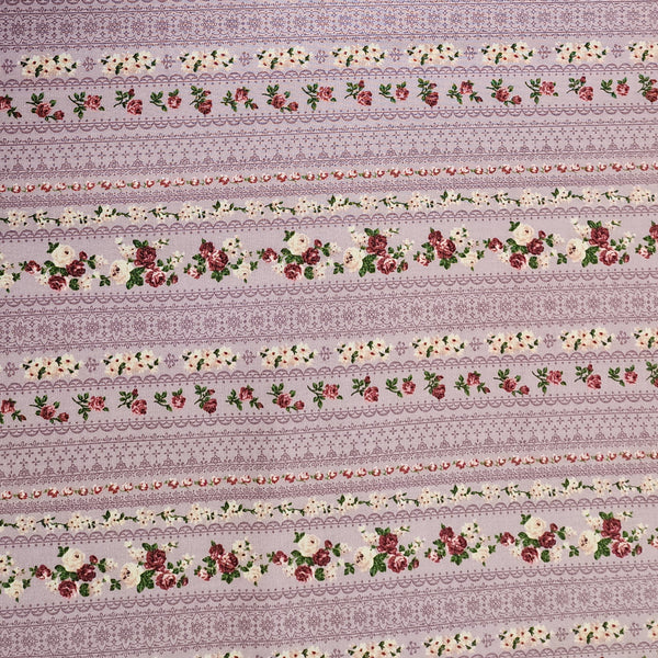 Blank Quilting Gigi Roses 4501 772 Mauve Floral Lace Stripe By The Yard