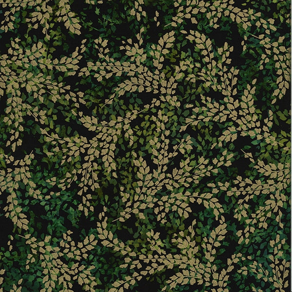 Hoffman batik s2324 702g esmeralda profunda/ramo ditsy dourado no quintal