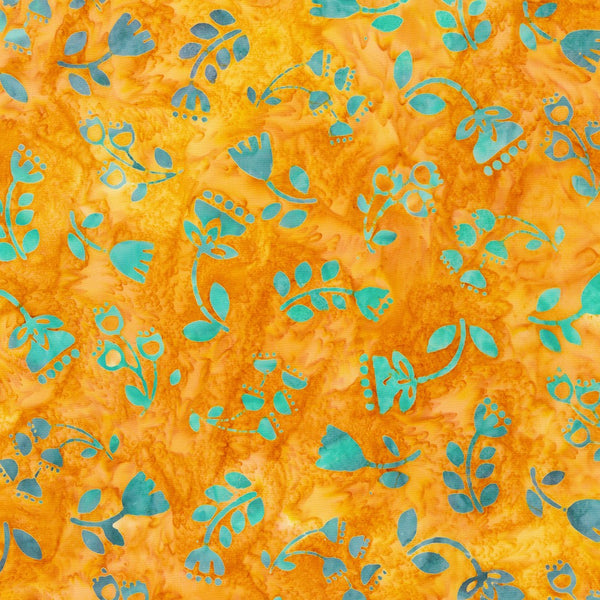 Batiks artisanaux Kaufman - arc-en-ciel rétro 22401 148 citrouille par cour