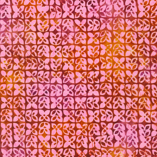 Batiks artesanales de Kaufman - arcoíris retro 22402 92 terracota cortado a medida