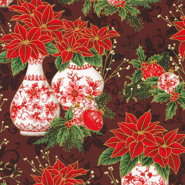 Kaufman Holiday Flourish: Festive Finery - Holiday Colorstory 22284 113 Cranberry By The Yard