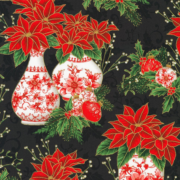 Kaufman Holiday Flourish: Festive Finery - Holiday Colorstory 22284 2 Black By The Yard