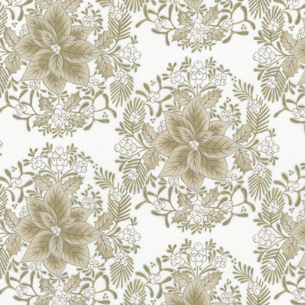 Kaufman Holiday Flourish: Festive Finery - Taupe Colorstory 22286 412 Dove By The Yard