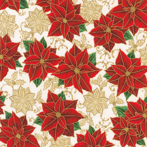 Kaufman Holiday Flourish: Festive Finery - Holiday Colorstory 22288 84 Cream By The Yard