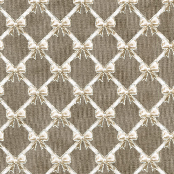 Kaufman Holiday Flourish: Festive Finery - Taupe Colorstory 22292 160 Taupe Bows By The Yard