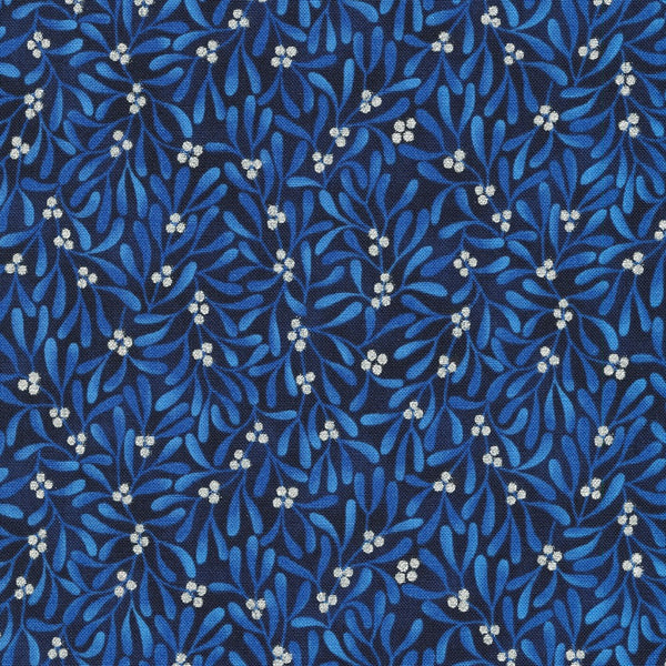 Kaufman Holiday Flourish: Festive Finery - Blue Colorstory 22293 9 Navy By The Yard