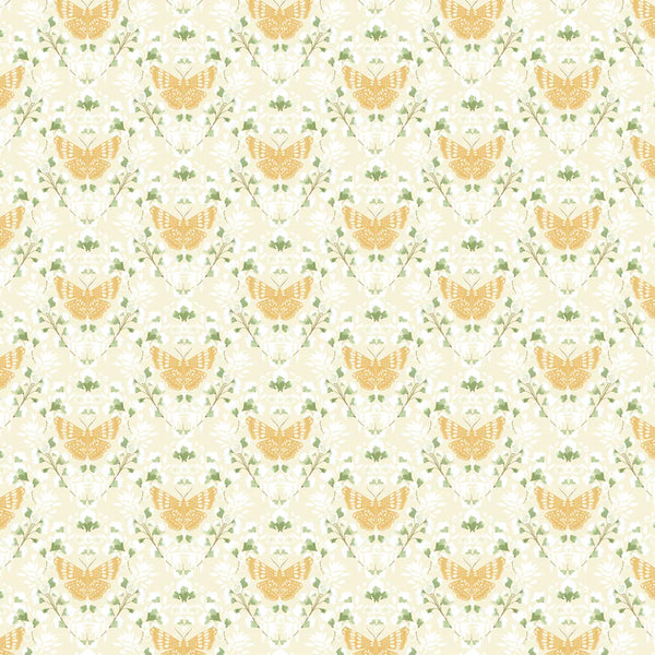 Poppie Cotton Serenity Blooms SR24514 Sacred Flight Yellow By The Yard