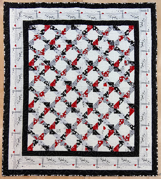 Jagged X 57 x 63" Fully Finished Sample Quilt - Scarlet Farm