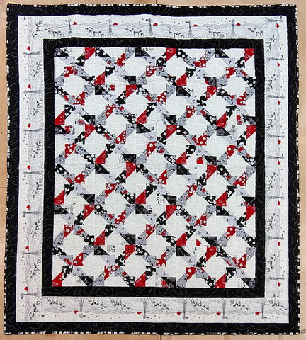 Jagged X 57 x 63" Fully Finished Sample Quilt - Scarlet Farm