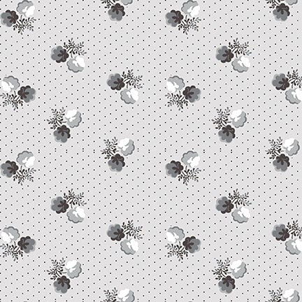 Studio E Scarlet Farm 6463 90 Gray Dotted Cotton Buds By The Yard