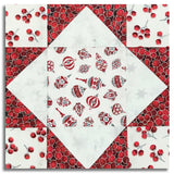 Jordan Fabrics Pre-Cut 12 Block King's Crown Quilt Kit - Christmas Blossom - Silver