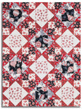 Jordan Fabrics Pre-Cut 12 Block King's Crown Quilt Kit - Christmas Blossom - Silver
