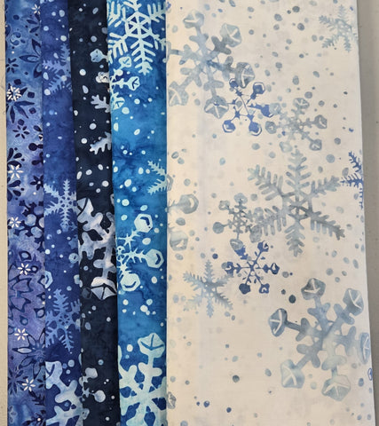 Matt's Mystery Bundles -  4.86 yards  - Snowflake Batiks - Assorted Remnants