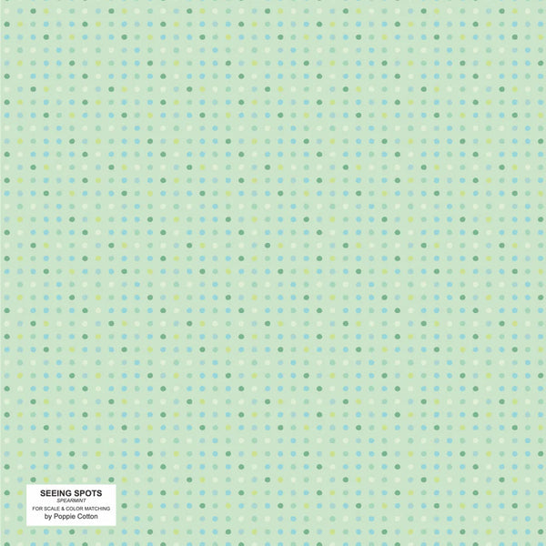 Poppie Cotton Seeing Spots SS24191 Spearmint Green By The Yard