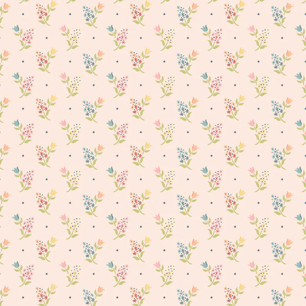 Poppie Cotton Wildwood Dwellings WW25114 Sprigs & Tulips Blush By The Yard
