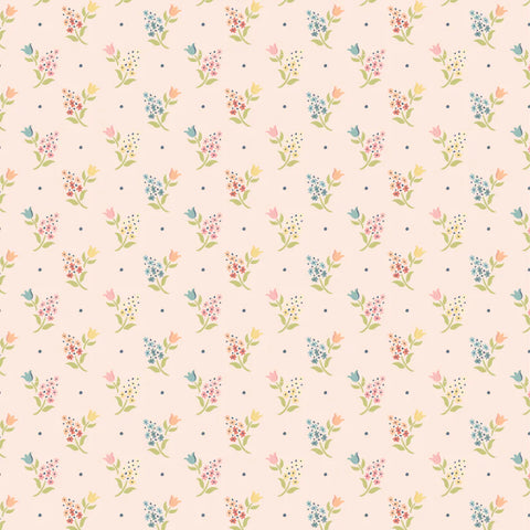Poppie Cotton Wildwood Dwellings WW25114 Sprigs & Tulips Blush By The Yard