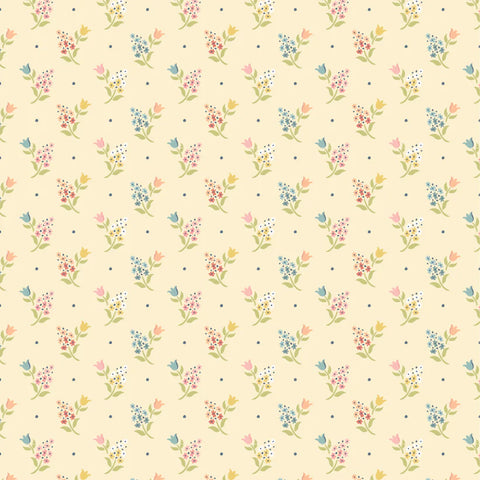Poppie Cotton Wildwood Dwellings WW25112 Sprigs & Tulips Yellow By The Yard