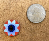 Kaffe Fassett  - Dill Buttons - STARFLOWER RED/BLUE/BLACK - 20mm