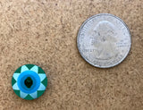 Kaffe Fassett  - Dill Buttons - STARFLOWER GREEN/BLUE - 15mm