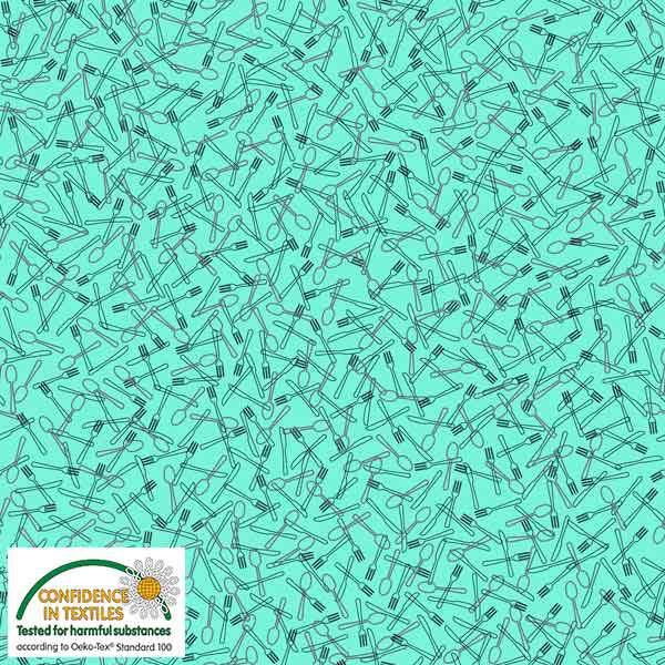 Blank Quilting Stof Best Bits 4512 767 Aqua Utensils By The Yard