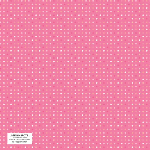 Poppie Cotton Seeing Spots SS24194 Strawberry Soda Dark Pink By The Yard