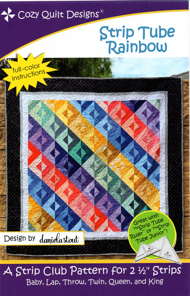 STRIP TUBE RAINBOW - Cozy Quilt Designs Pattern DIGITAL DOWNLOAD ...