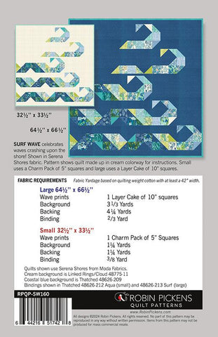 SURF WAVE - Robin Pickens Quilt Pattern SW160