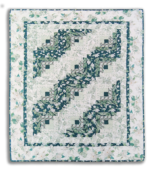 Log Cabin Quilt 42 x 50" Fully Finished Sample Quilt - Sweet Mangolia