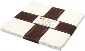 Kaufman Kona Pre-Cuts 42 Piece 10" Squares Layer Cake 121 42 - Snow