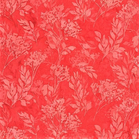 Hoffman Batik Shirley Temple 2377 59 Coral Foliage 3.375 YARDS