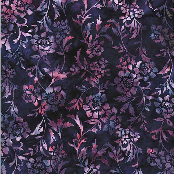 Hoffman Batik  2383 14 Floral Purple By The Yard