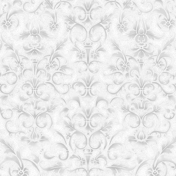 Hoffman Metallic Silver Bells 7746 176S Ice Silver Baroque By The Yard