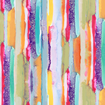 P&B Textiles Tree Of Life 6380 MU Multi Vertical Paint Strokes By The Yard