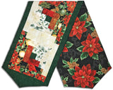 Hoffman Metallic Pre-Cut Log Cabin Table Runner Kit  - Christmas Splendor