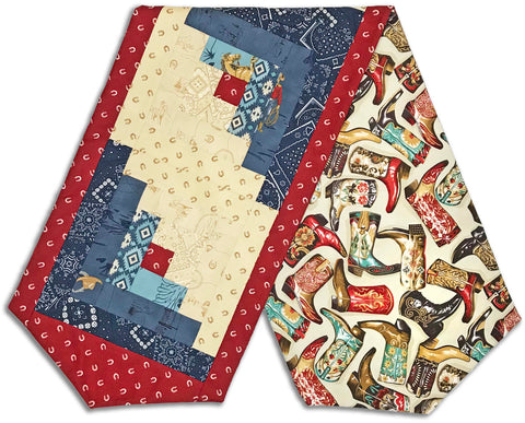 Moda Pre-cut Log Cabin Table Runner Kit - Saddle Ranch - BANDANA