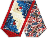 Northcott Pre-Cut Log Cabin Table Runner Kit - Stars & Stripes 12