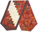 Hoffman Batik Pre-Cut Log Cabin Table Runner Kit - Paprika