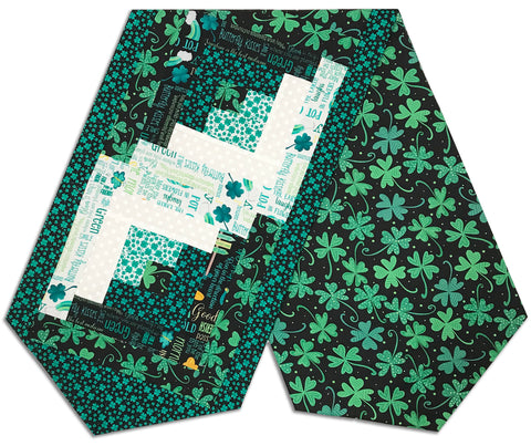 Fully FINISHED Log Cabin Table Runner - Luck of the Gnomes