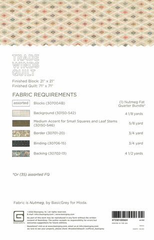 TRADE WINDS - BASICGREY Quilt Pattern 060 DIGITAL DOWNLOAD