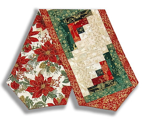 Fully FINISHED Log Cabin Table Runner - Traditional Trimmings