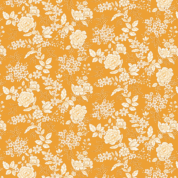 Henry Glass & Co. Tranquility 826 30 Orange Floral By The Yard