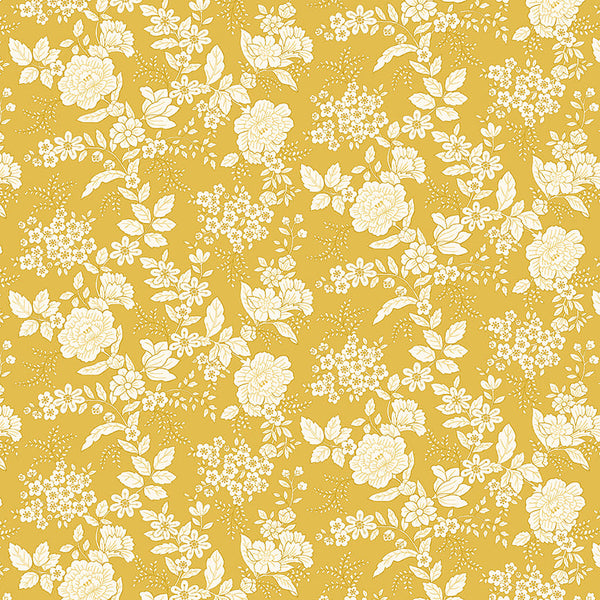 Henry Glass & Co. Tranquility 826 44 Yellow Floral By The Yard