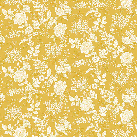 Henry Glass & Co. Tranquility 826 44 Yellow Floral By The Yard