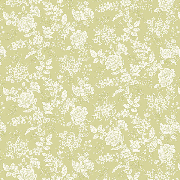 Henry Glass & Co. Tranquility 826 60 Light Green Floral By The Yard