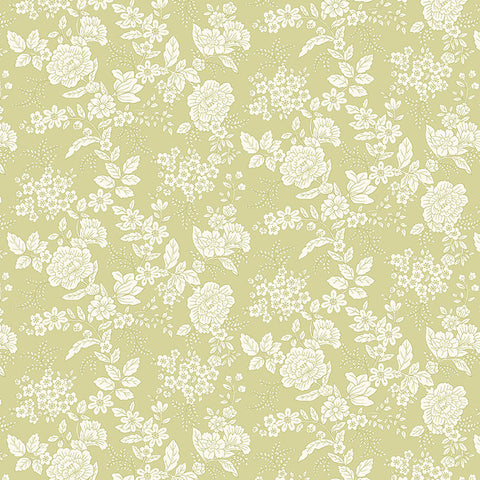 Henry Glass & Co. Tranquility 826 60 Light Green Floral By The Yard