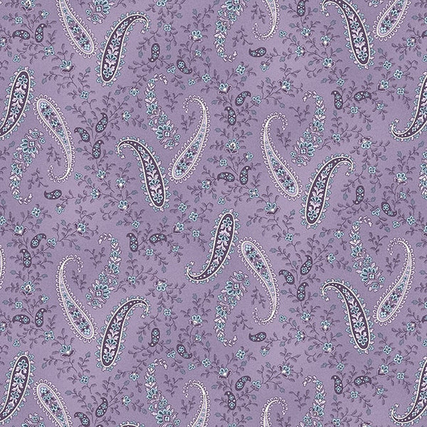 Henry Glass & Co. Twilight Garden F3193 55 Purple Paisleys Flannel By The Yard