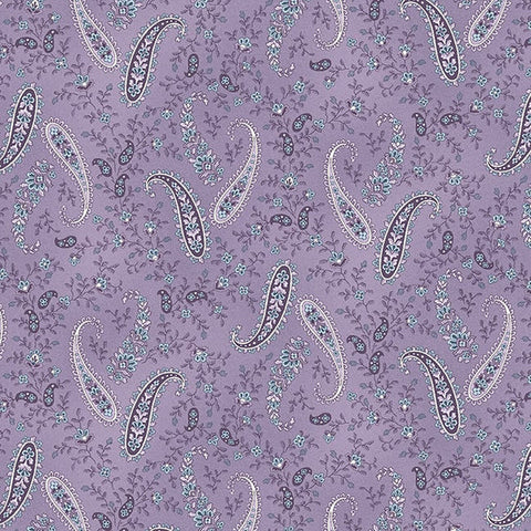 Henry Glass & Co. Twilight Garden F3193 55 Purple Paisleys Flannel By The Yard