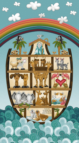 Henry Glass & Co. Two By Two 1762P 11 Teal 23" PANEL By The PANEL (Not Strictly By The Yard)