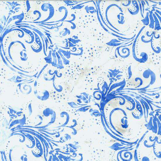Hoffman Batik U2454 301 Bluebird Jacobean Embroidery By The Yard