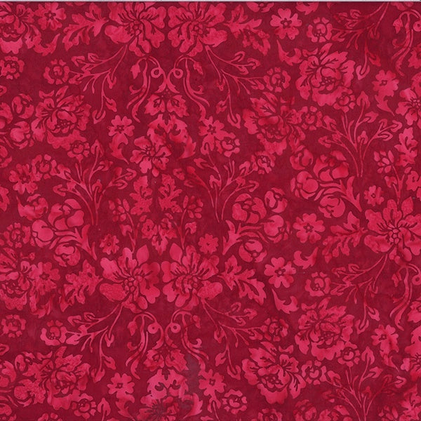 Hoffman Bali Batik V2513 568 Red Velvet Floral Damask By The Yard